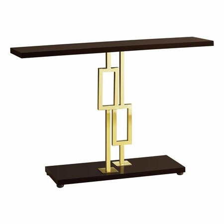 DAPHNES DINNETTE 48 in. Cappuccino & Gold Metal Accent Table DA2618172